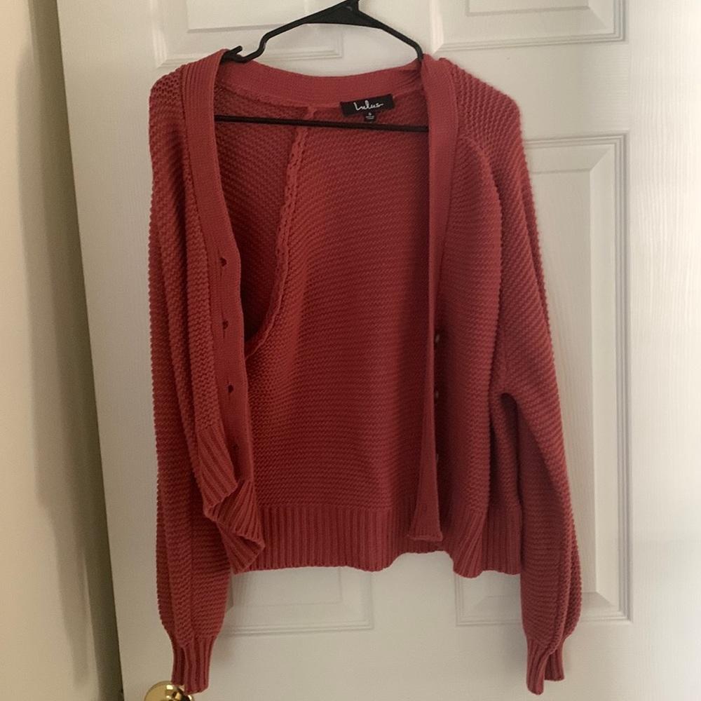 Lulus small cardigan in apricot